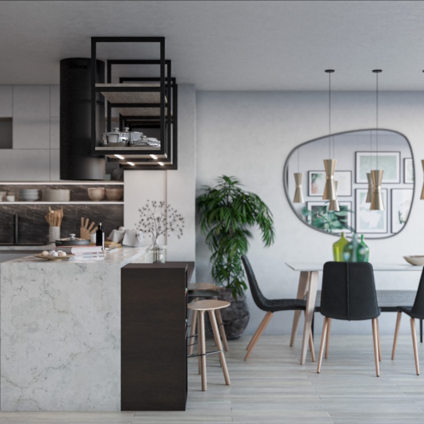 Sala Cocina Apartamento Frontal